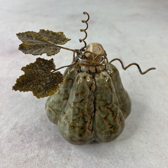 Designspirations 2004 Decorative Harvest Fall Pumpkin Ceramic‎ And Metal - Picture 2 of 11